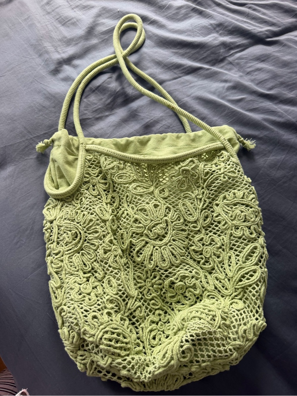 Zara Green crochet bag